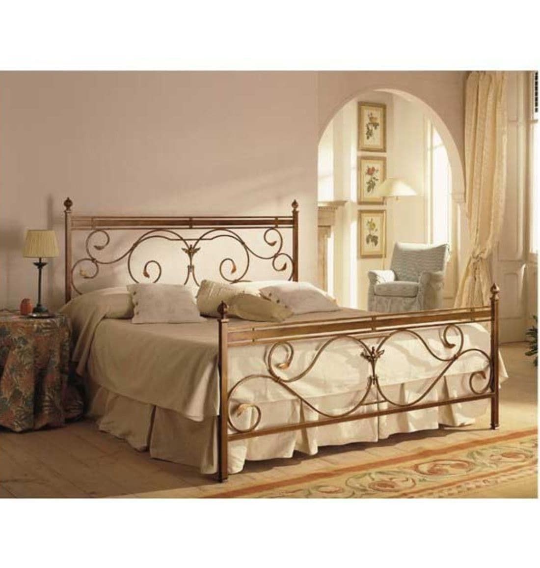 Letto Calla con finiture in ottone Mondoflex